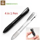 Карандаш механический Youpin KACO 0,5 мм 4 в 1, многофункциональная ручка с японскими чернилами, цвет черный, синий, красный, стержень сменный гелевый, для школы и офиса