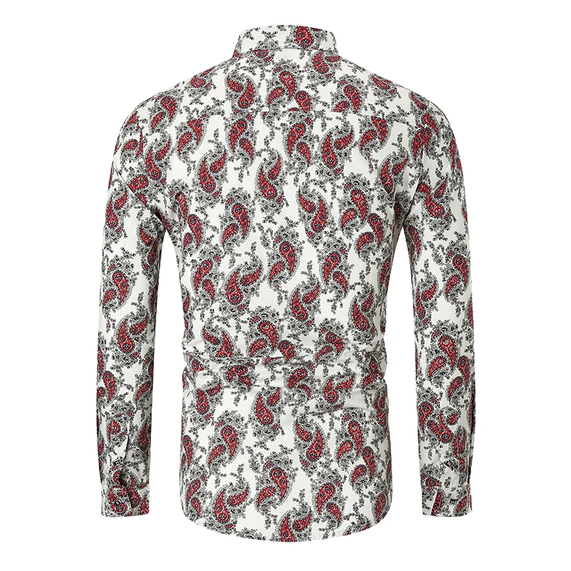 Рубашка Boutique Paisley мужская с длинным рукавом повседневная приталенная для