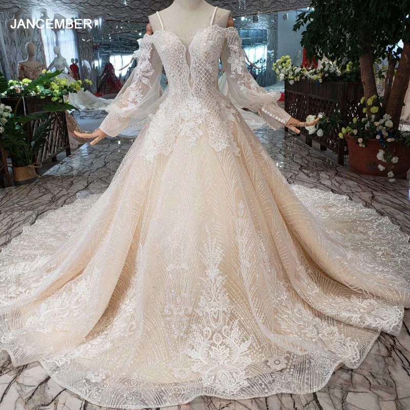 

HTL197 богемное свадебное платье на тонких бретельках, милое свадебное платье ручной работы с длинным рукавом, простое платье