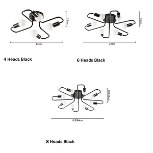 Retro Iron Chandelier Black/White/Gold E27 4/6/8 Living Room / Study/Bedroom Creativity Other Bedrooms Ceiling Lamp