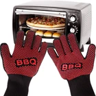 Жаропрочные перчатки 800 для барбекю, огнезащитные Нескользящие огнеупорные изоляционные перчатки для гриля, микроволновой печи