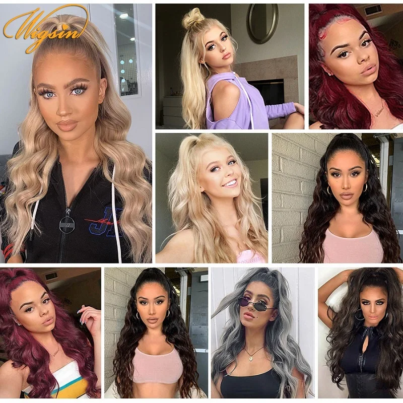 

WIGSIN Synthetic Long Body Wavy Ponytail Drawstring Clip in Hair Extension 24Inch Natural Black Blond Hairpiece for Women