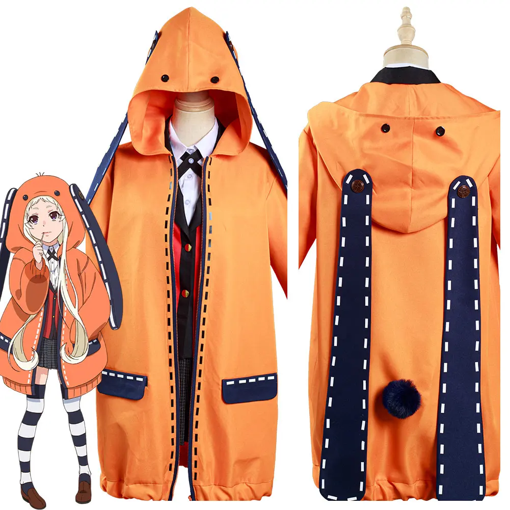 

Kakegurui Compulsive Gambler Yomoduki Runa Cosplay Costume Outfit Coat+Skirt Halloween Carnival Suit