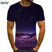 qciv brand galaxy t shirt men meteor tshirts casual mountains t shirts 3d landscape funny t shirts short sleeve punk rock