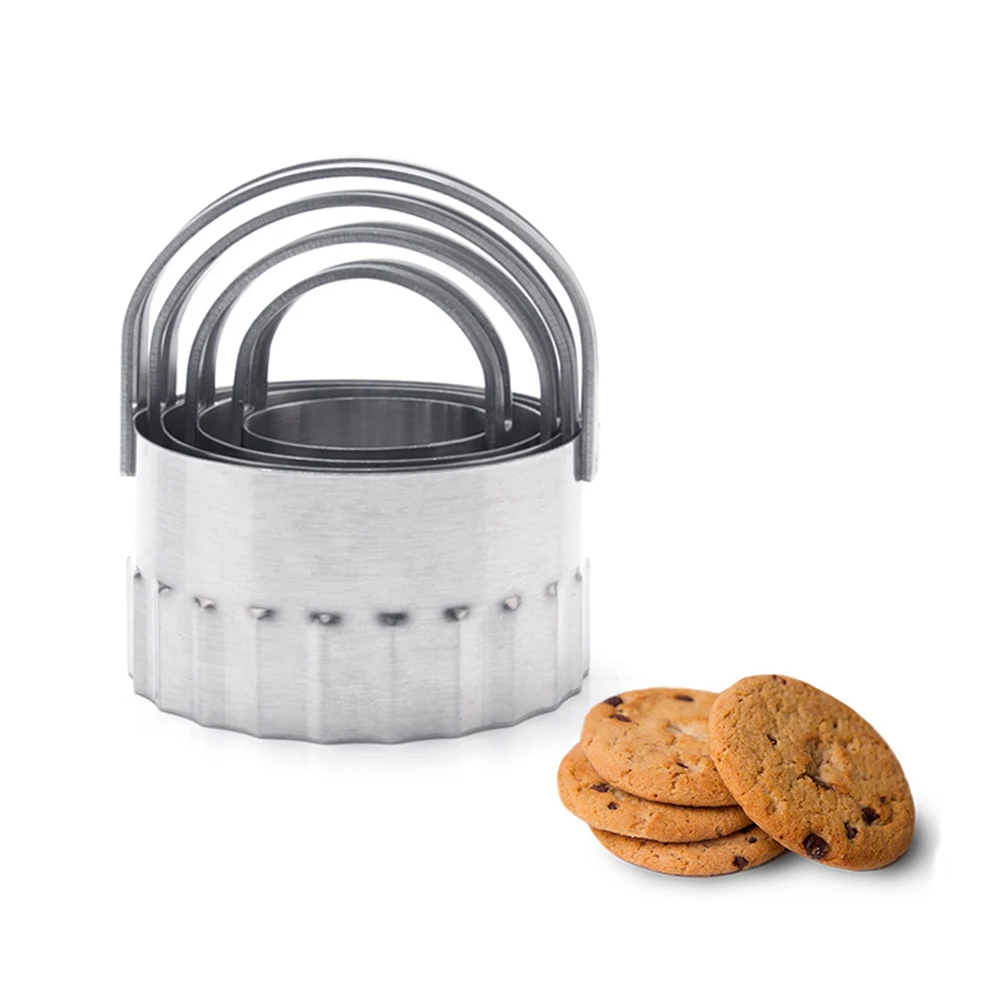 New 4Pcs Cookie Cutter Tools 3D Scenario Stainless Steel Set Gingerbread Cake Biscuit Mold Fondant Wave |