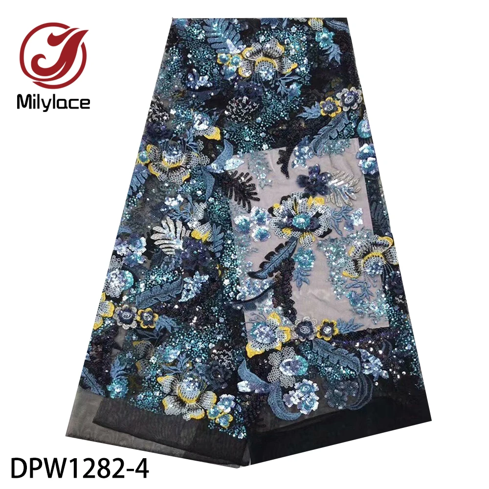 Последние блесток кружева ткани высокого качества Вышивка Тюль Кружева французские нигерийские вечерние кружева ткани DPW1282