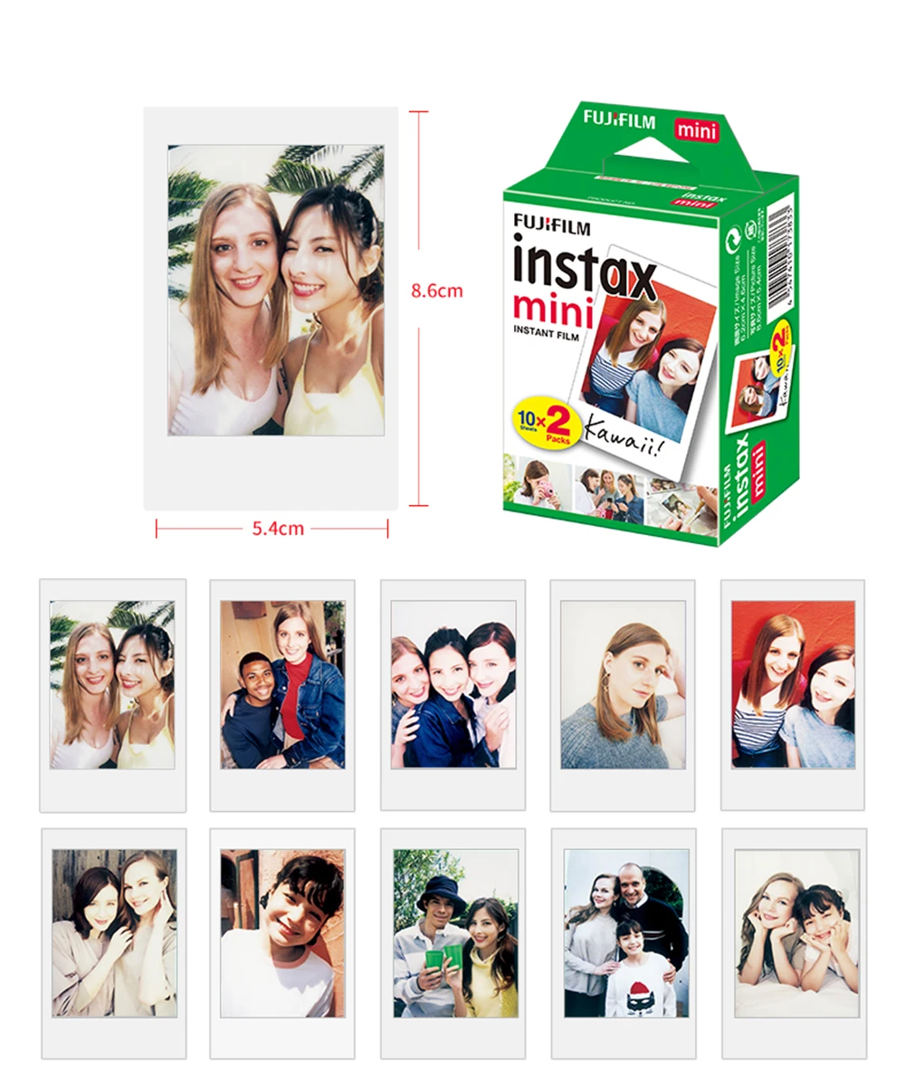 

Original Fujifilm Photo Paper Fuji Instax Mini 8 Film White Sheet for mini9 7s 8 10 20 25 50s 50i SP1 dw lomo instant #R30