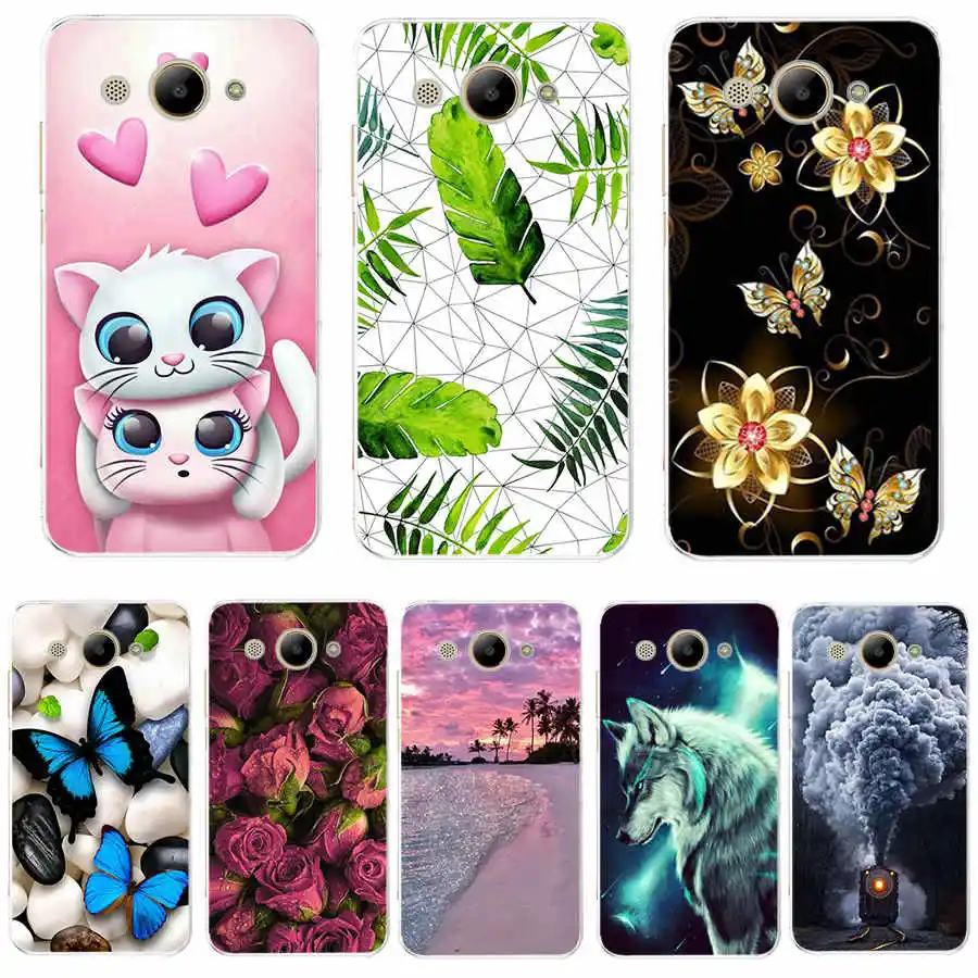 Чехол для Huawei Y3 2017, чехол, мягкая силиконовая накладка на заднюю панель для Huawei Y3 2017, MT6737M, искусственные Защитные чехлы для телефонов 5,0 дюйма