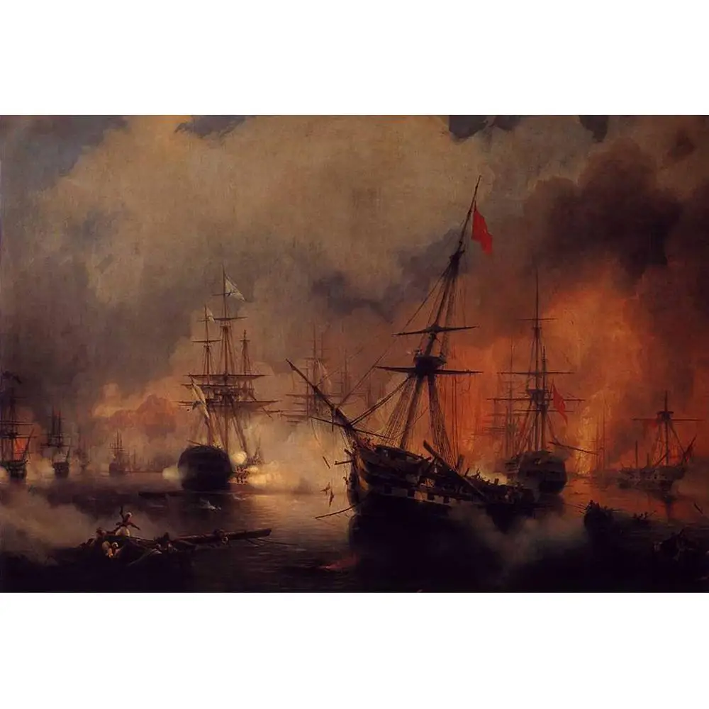 4 ручная роспись Ивана Айвазовского военно морского искусства учителями