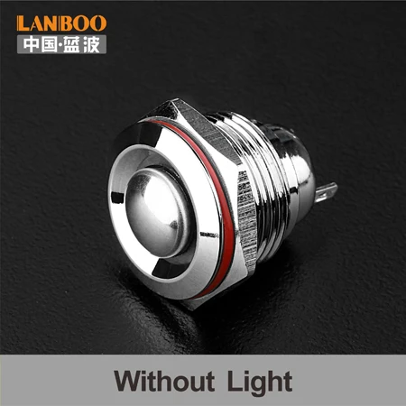 Without LED 16 мм Ультра короткий кнопочный переключатель небольшой фиксация мгновенный зеленый 12 В для макетной платы - Цвет: Without LED