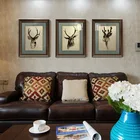 Американский стиль Entryway Винтаж животные голова оленя Холст Картина диван фон Настенная картина плакат украшение для гостиной
