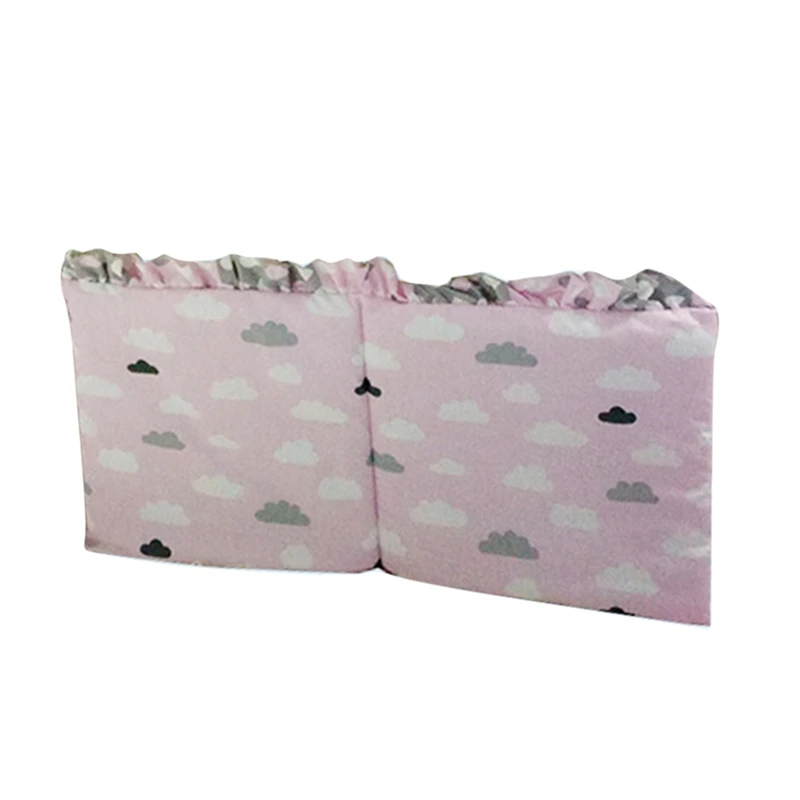 Pink Cloud 2pcs 2/3/4/6 шт. хлопок, комбинезон для новорожденного защита для кроватки подушки мультфильм детская кровать забор столкновения бампер кроватки детские кроватки бамперы для Постельное белье - Цвет: Pink Cloud 2pcs