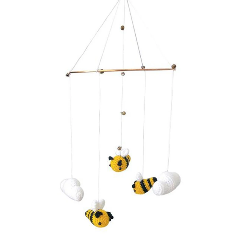 

Nordic Decorative Handwoven Bees Tapestry Rainbow Pendant Hanging Decor for Bedroom Nursery Baby Kids Decoration