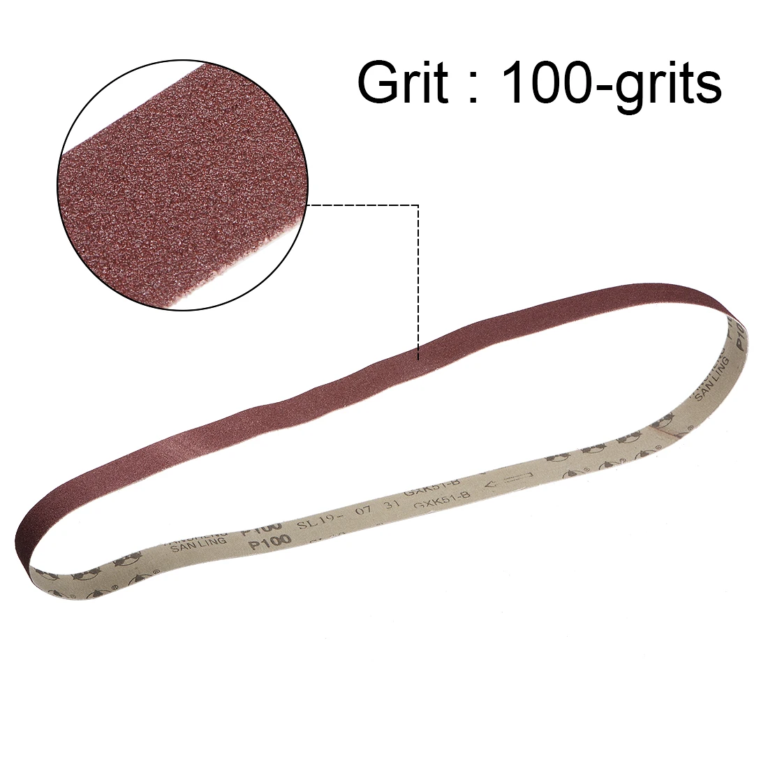 

uxcell 4pcs 1-inch X 42-inch(25mm X 1065mm) Sanding Belt 100 Grit Aluminum Oxide to wood, plastic, fiberglass steel metal