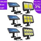Настенный светильник COB 120150LED, уличная лампа на солнечной батарее с пассивным ИК датчиком движения, водонепроницаемый садовый светильник на солнечной батарее для дорожек, Прямая поставка