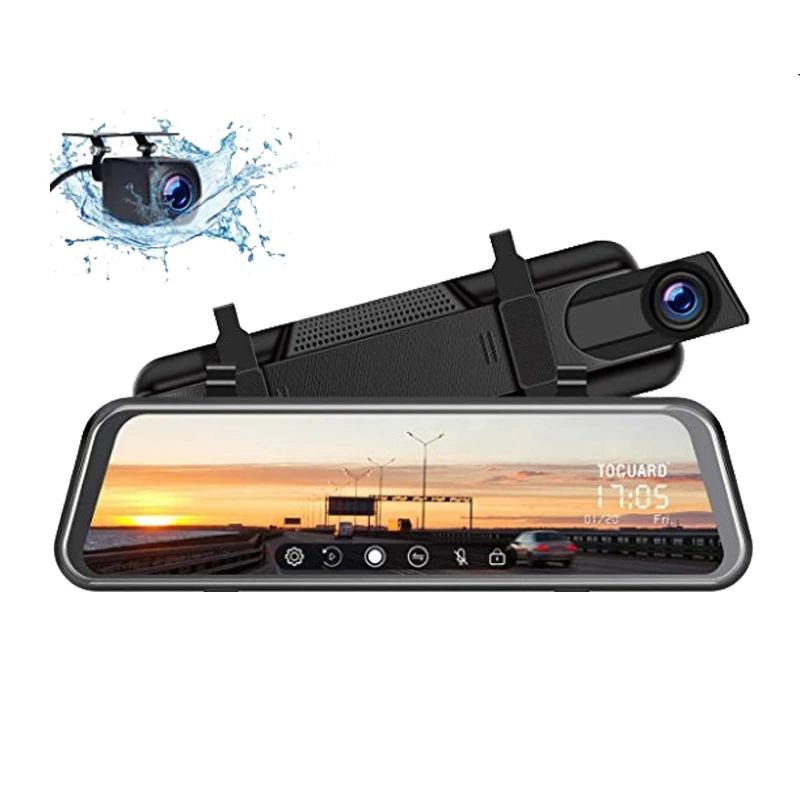 10 дюймов зеркало заднего вида Автомобильный видеорегистратор с двумя
