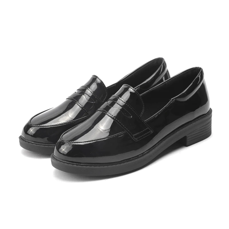 

2020 New trend British style small leather shoes female square flat literary retro soft sister lace single shoes W30-41