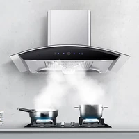 220v range hood top suction home kitchen range hood wall mounted touch control automatic wash extractor hood ventilator 90cm