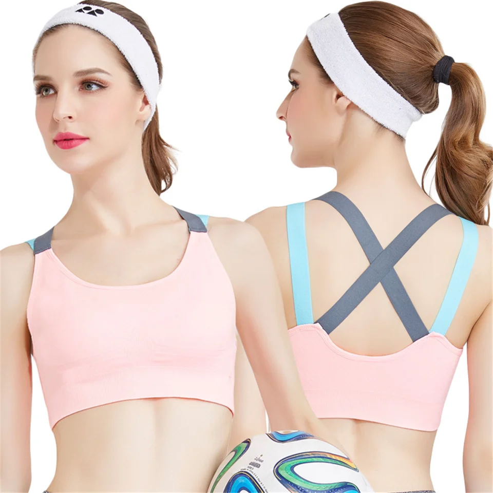 

Breathable Women Push Up Sports Bra Female Workout Fitness Top Seamless Yoga Bra Shockproof Crop Top