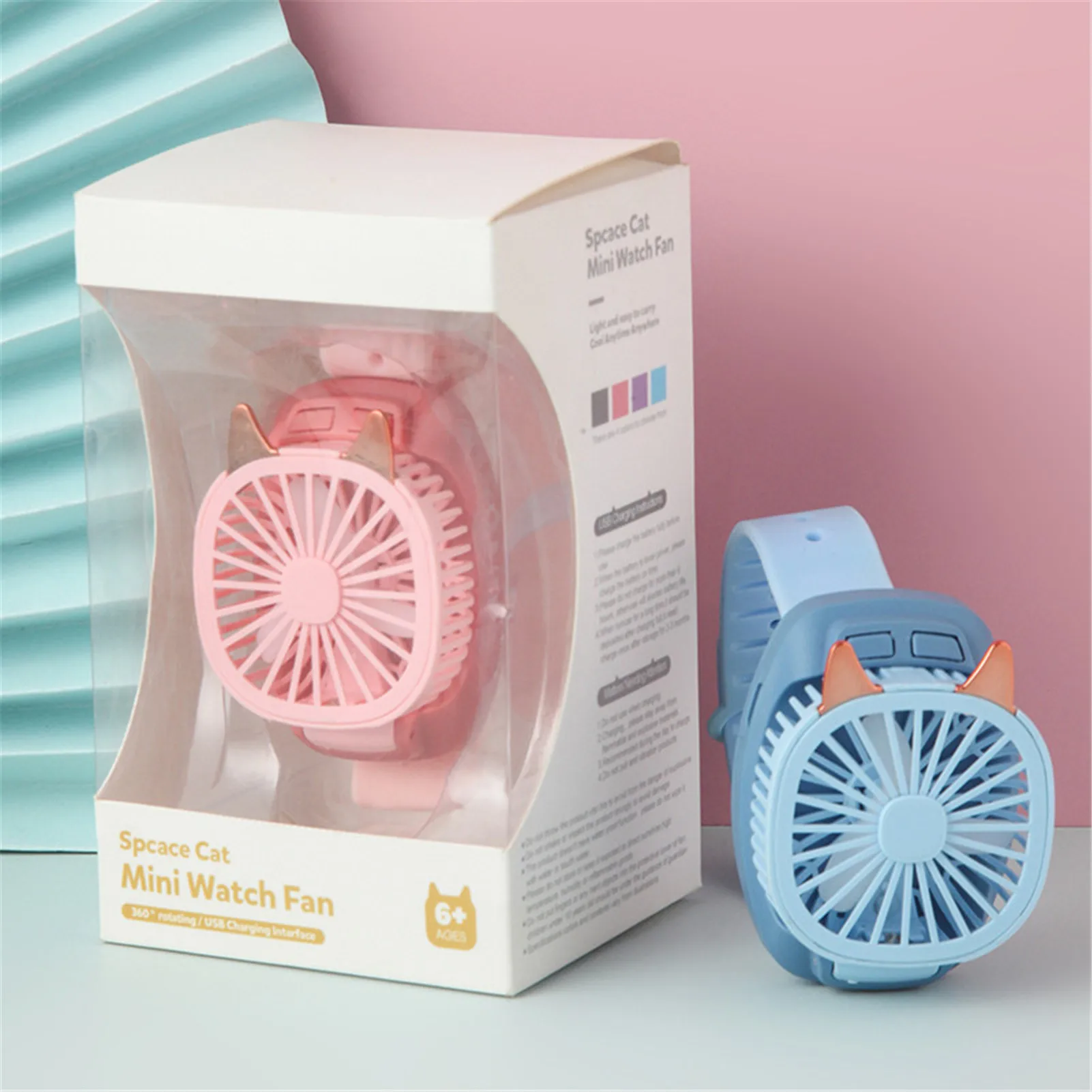 

2020 New USB Rechargeable Cooling Watch Fan Lazy Personal Fan 3 Speed Multifunctional USB Mini Charging Fan