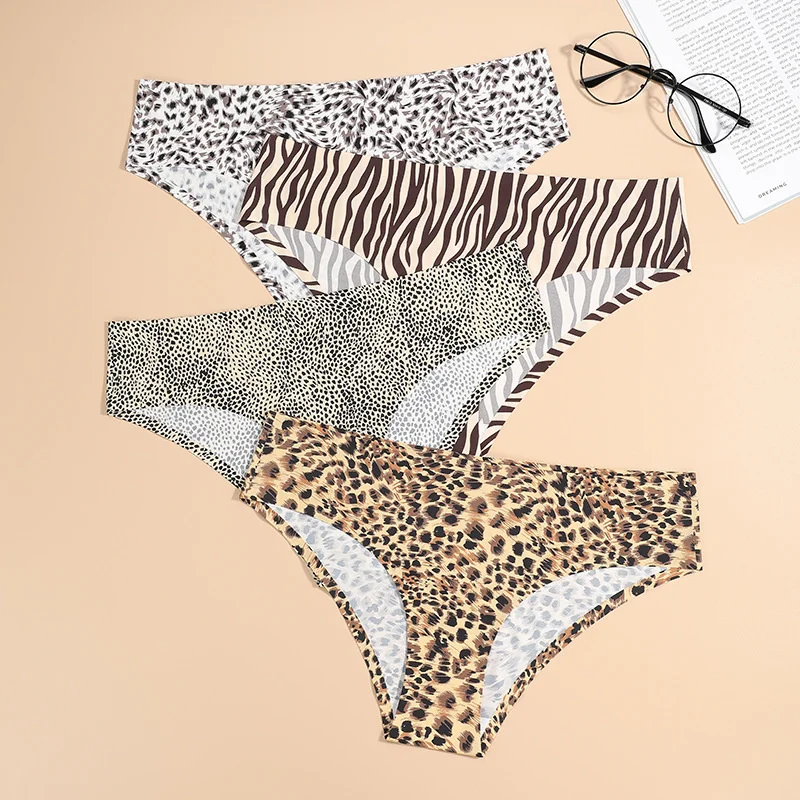 

Sexy Leopard Seamless Women Low Waist Panties Comfort Bikini Lingerie Sports Fitness Underwear One Piece Underpants Lady Briefs