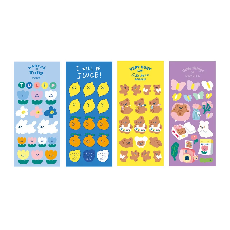 

Mohamm 1 Sheet Milkjoy Bear Series Stickers Decoration Korea Style DIY Seamless Computer Stickers Hand Account Material