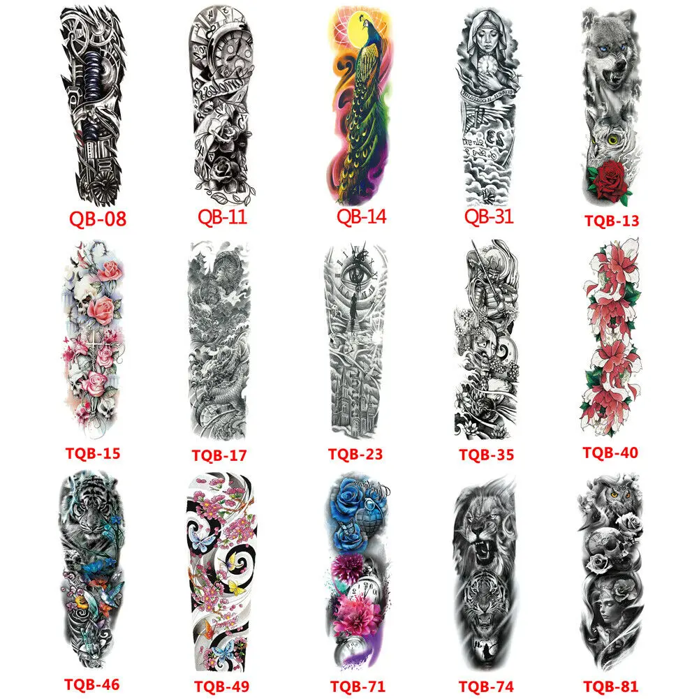 Временные тату-наклейки на всю руку для мужчин женщин невест | Аксессуары одежды