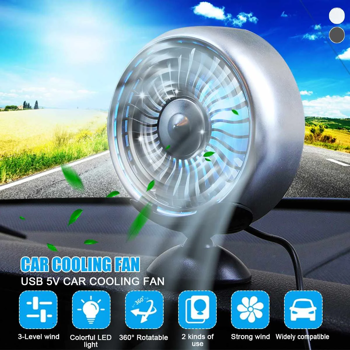 

Автомобильный Вентилятор охлаждения с USB-портом, универсальный USB-вентилятор с одной головкой для спинки сиденья автомобиля, с большим возд...