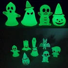 Мини-фигурки Светящиеся в темноте, игрушка на Хэллоуин, летучая мышь, тыква, человек, скелет, призрак, эльф, дерево, светящиеся миниатюры, цветочное украшение, игрушки, 1 комплект