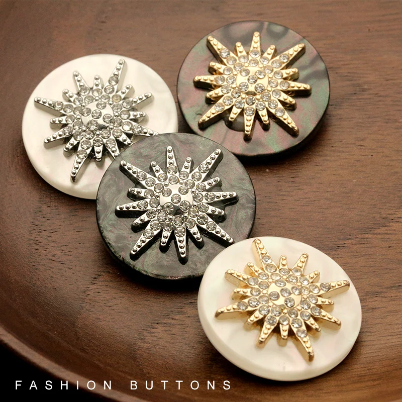 6 шт. белый черный металлический золотой бриллиант стразы пуговицы для одежды