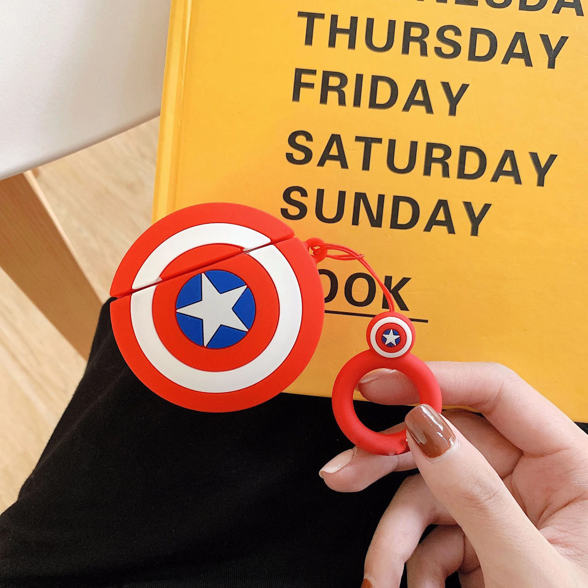Милый мультфильм Superheros Bluetooth наушники чехол защитный чехол Аксессуары для кожи для Airpods Чехлы зарядная коробка с кольцом ремень
