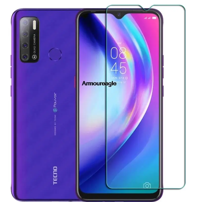 

Tempered Glass On for Tecno Camon 15 Air Premier POP 4 Pro Pouvoir 4 Spark 5 4 3 Lite HD Protective Film Screen Protector cover