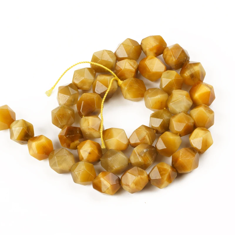 Оптовая продажа партиями по 6 8 10 мм Гранёные с Золотой Тигровый глаз бусы из