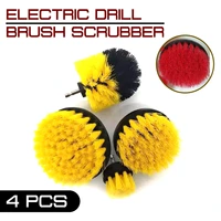4 pcsset electric drill brush power scrubber brush drill clean for bathroom surfaces shower tub tile grout scrub cleaning tool