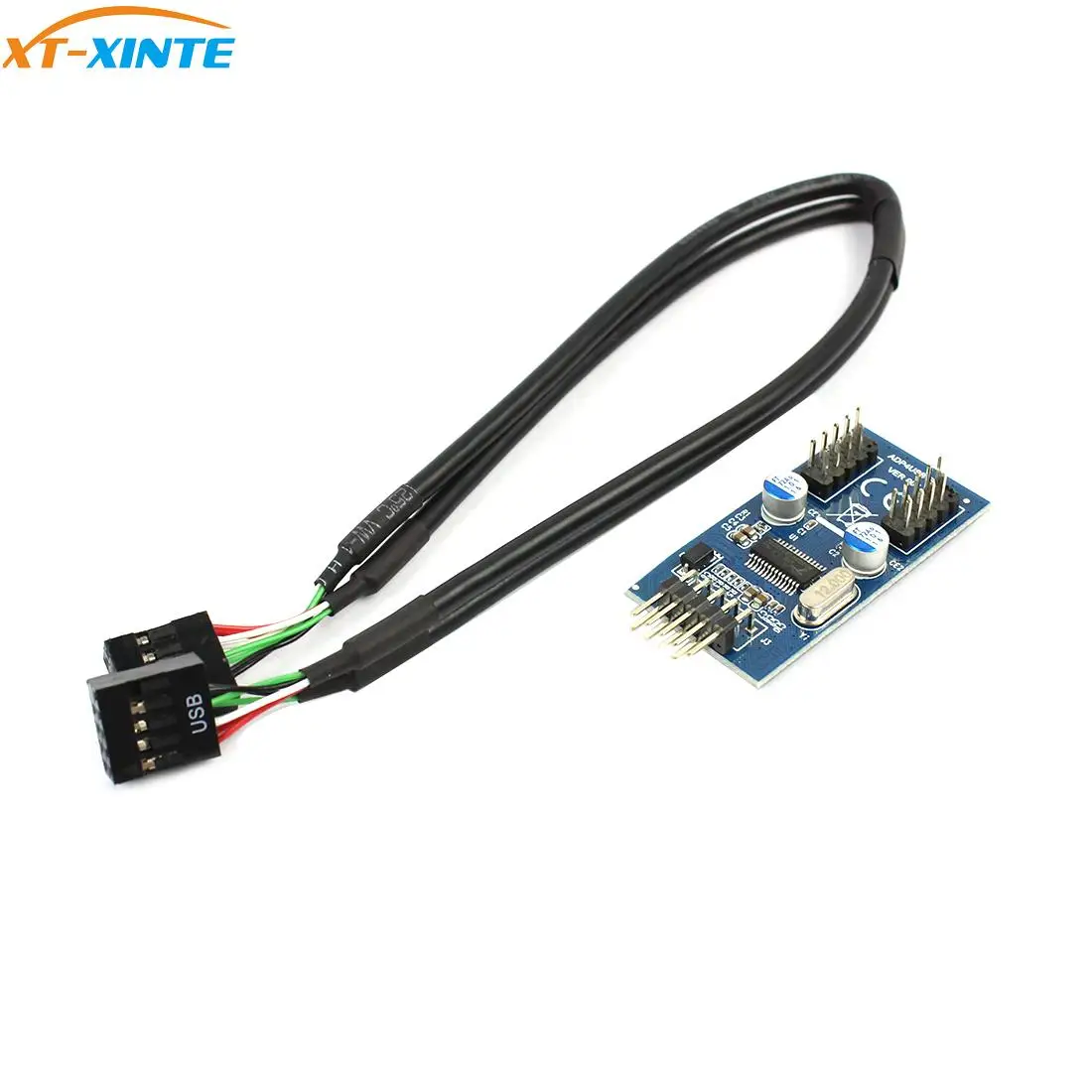 Материнская плата USB 2,0 9 Pin коннектор мультипликатор сплиттер 9 Pin 1 на 2 порта концентратор удлинитель 30 см разъем адаптер