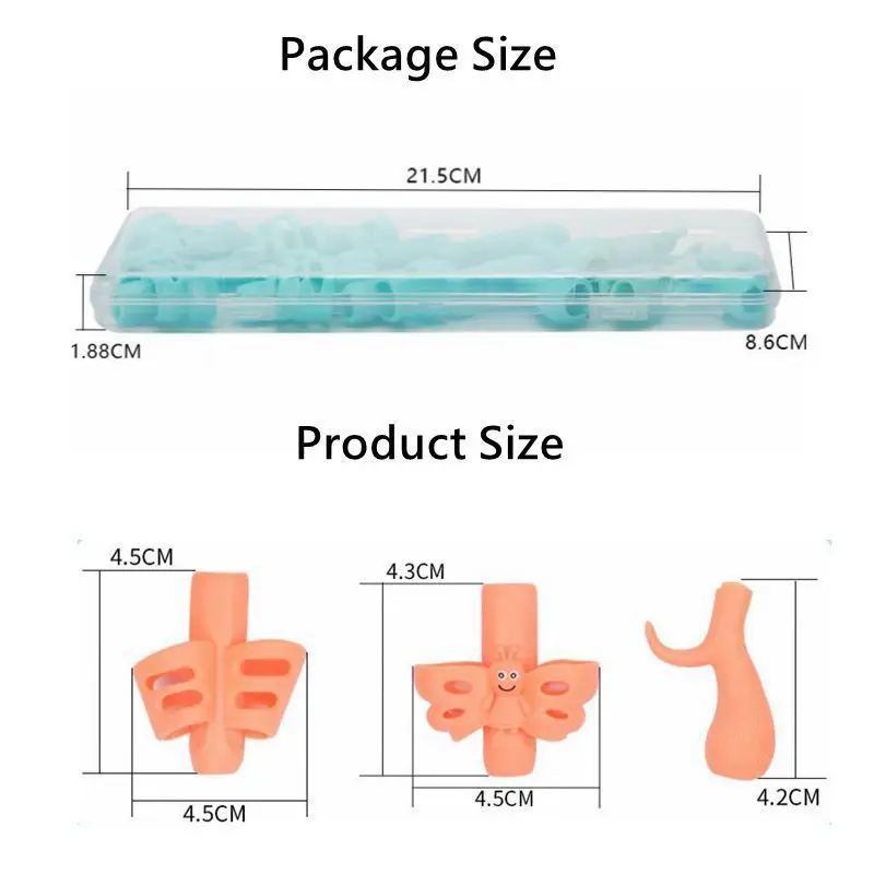 

18Pcs/Box Two-Finger Cute Silicone Writing Correction Tools Pencil Pen Holder Grips For Boys Girls Kids Learning Stationery Gift
