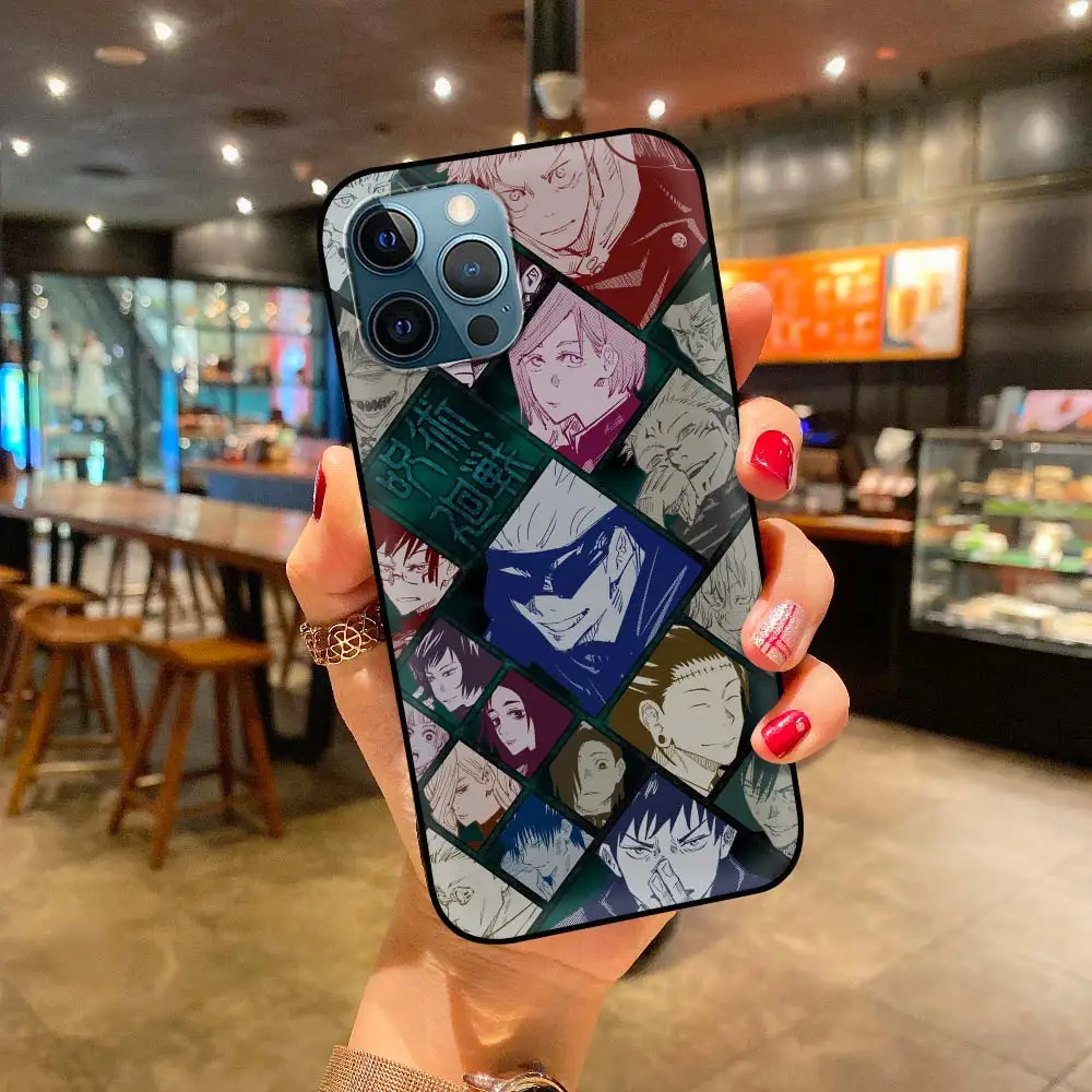 

Anime Jujutsu Kaisen Phone Case for iPhone 11 12 Pro Max X XR XS Max Funda iPhone SE 7 8 Plus 6 6S+ Silicone Cover Back Coque