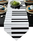 Черно-белая клавиатура для пианино, музыкальная настольная дорожка для деревенской свадьбы, столовая подставка для столового стола, художественная настольная дорожка