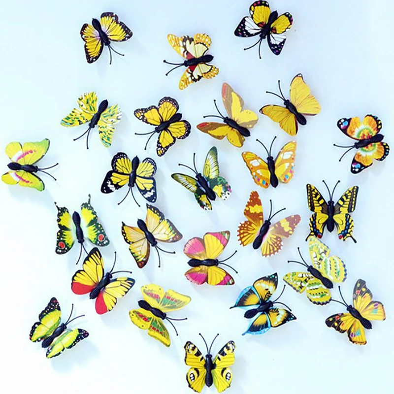 20 шт./компл. 3D Наклейка на стену в виде бабочки для гостиной домашний декор