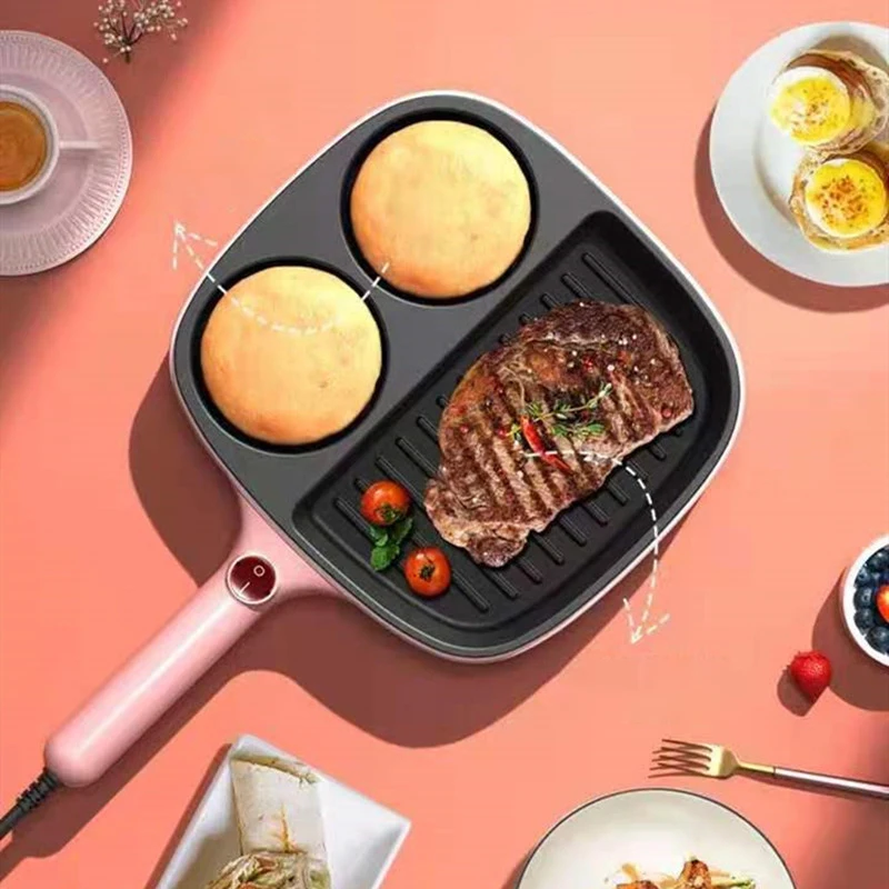 220 В электрическая сковорода многофункциональная антипригарная Бездымная для