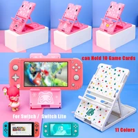 top quality stand holder base foldable playstand for nintendo switch console portable multi angle bracket with 10 game cards