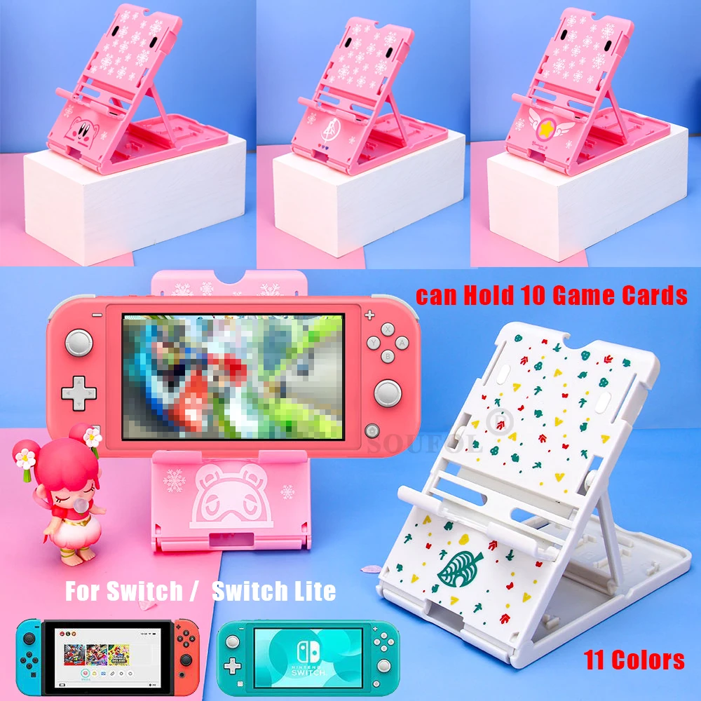 Подставка держатель для игровой консоли Nintendo Switch складная подставка с 10 картами