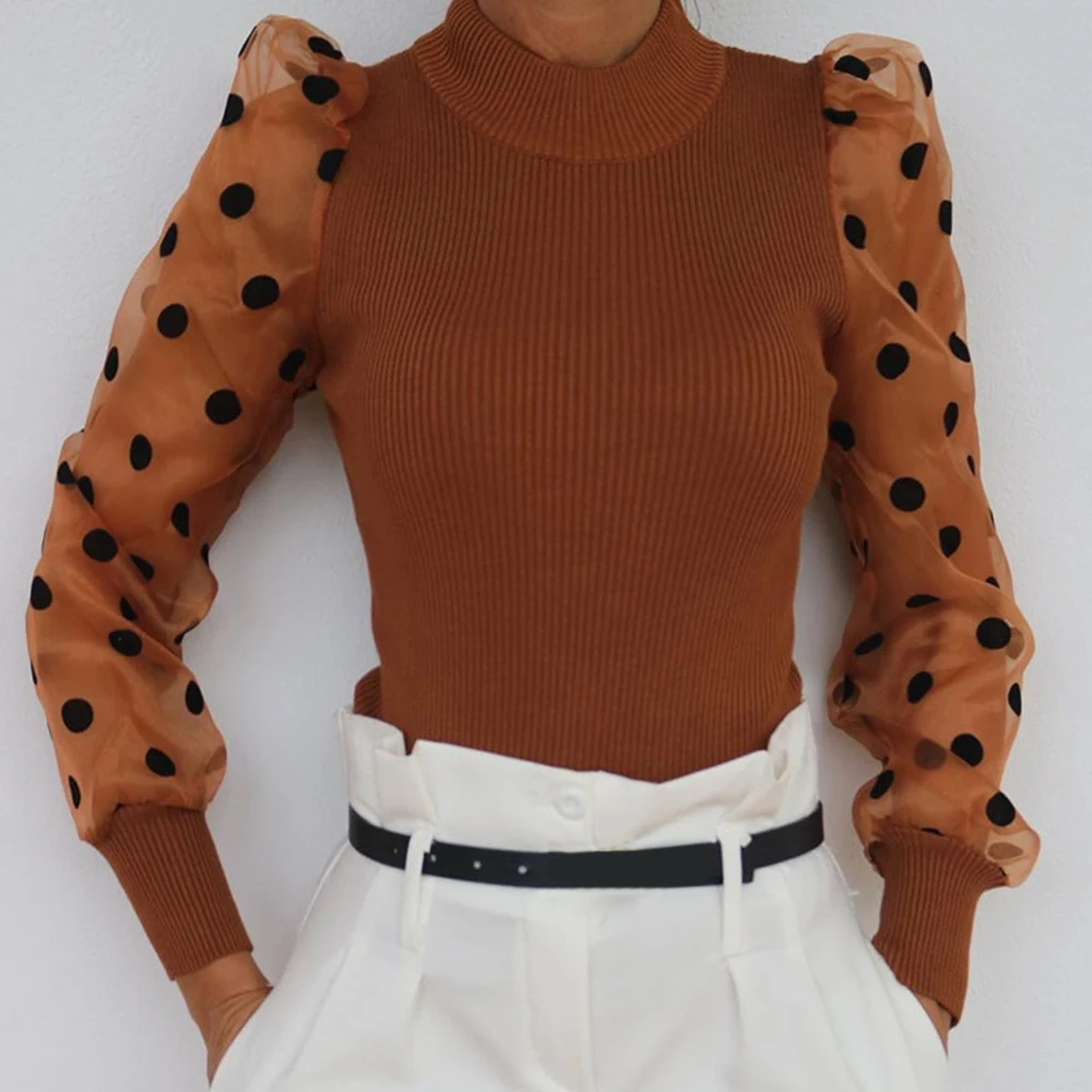

Women Blouse Sheer Grid Mesh Casual Shirt Women Long Sleeve Tops Blouse Black Plaid Slim Tops Summer Fall Lantern Sleeve Blusas