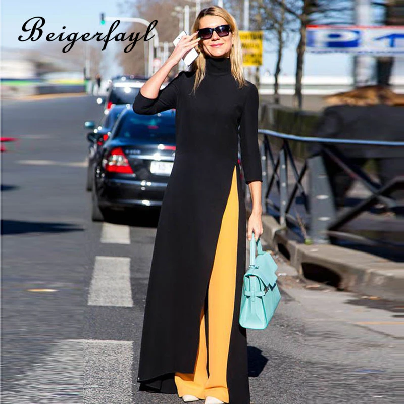 Beigerfayl 2019 модное осеннее вязаное эластичное платье для женщин Vestido однотонные