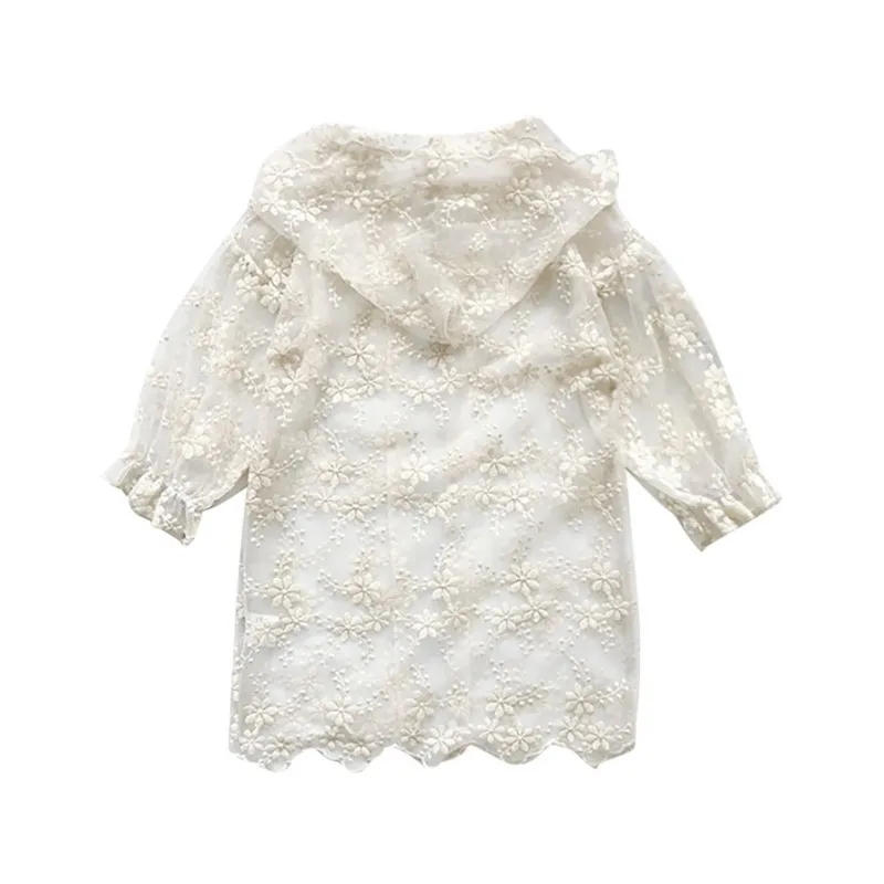 Летнее кружевное цветочное пальто для девочек весенняя одежда маленьких
