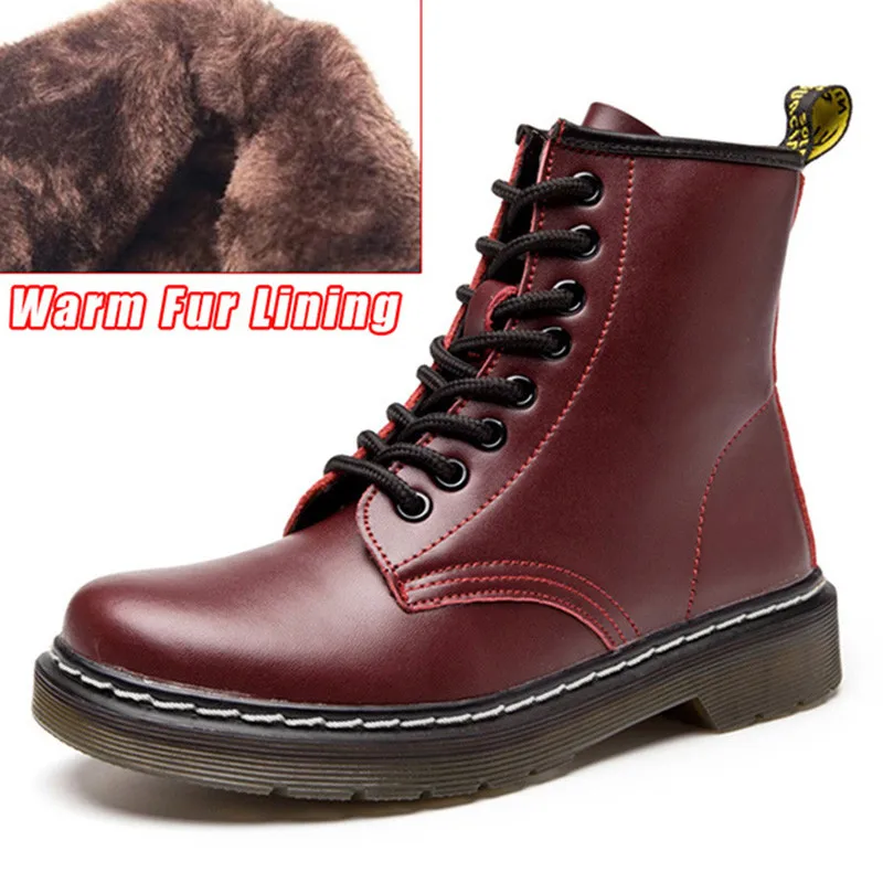 Wine Red Fur LAKESHI/женские ботинки из натуральной кожи; популярные ботильоны; женская обувь; сезон осень-зима; Женские ботинки в байкерском стиле; женские ботильоны - Цвет: Wine Red Fur