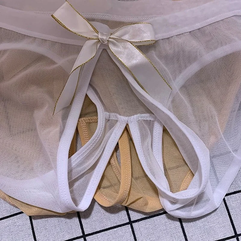 

Sexy Underwear Lace Open File Temptation Free Off Sexy Bed Flirting Transparent Mesh Passion Thong Lace Panties