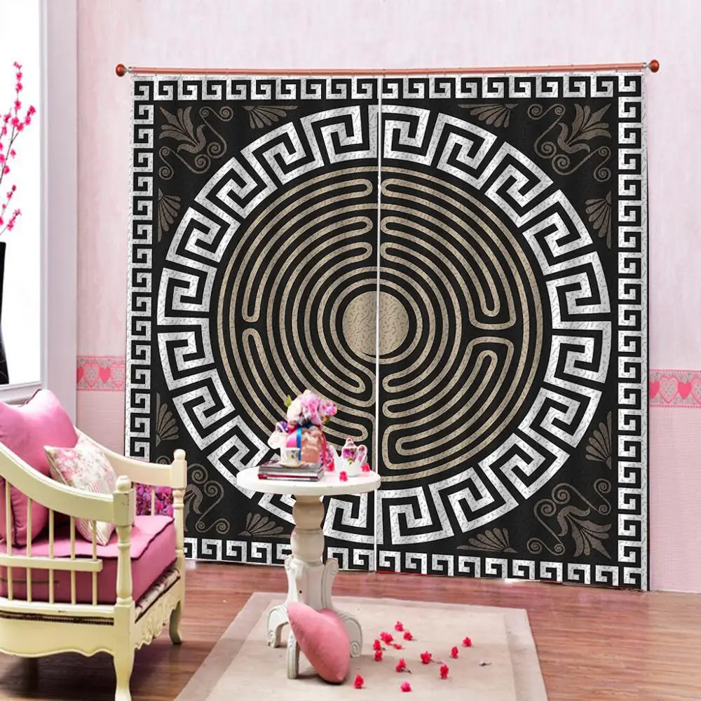 Современные серые занавески с геометрическим узором фотопечать для спальни