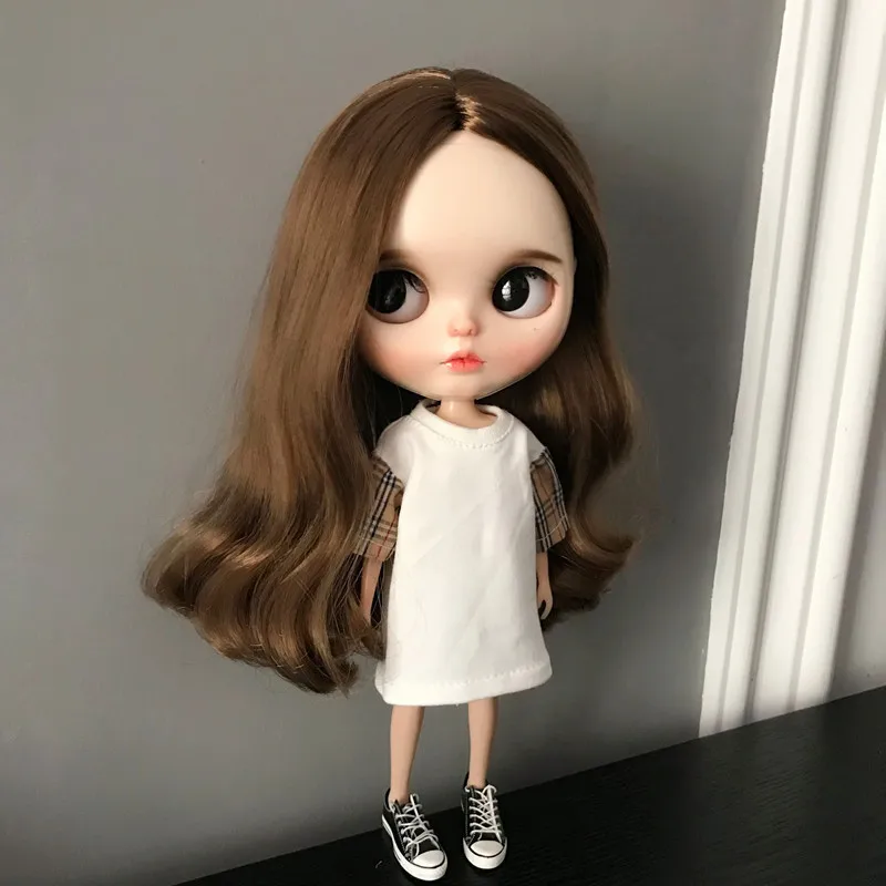 Новинка 1/6 Модная Одежда для кукол для blyth белая черная лошадь футболка одежда для Pullip кукла аксессуары для Барби Кукла