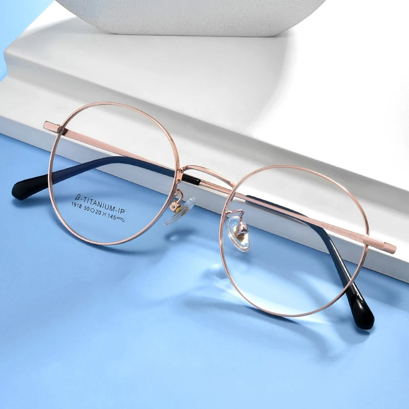 Новинка чистый β титановая оправа для очков женский ультра светильник круглая